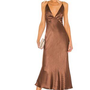 Bec & Bridge Chocolate Valentina V Midi Dress